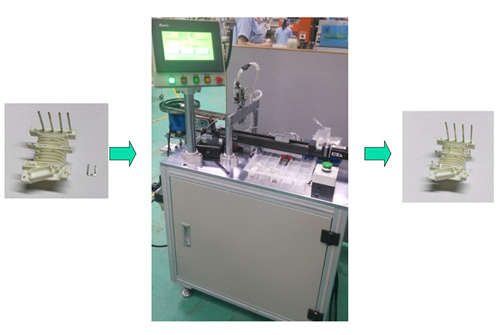 變壓器骨架自動插U型PIN腳機
